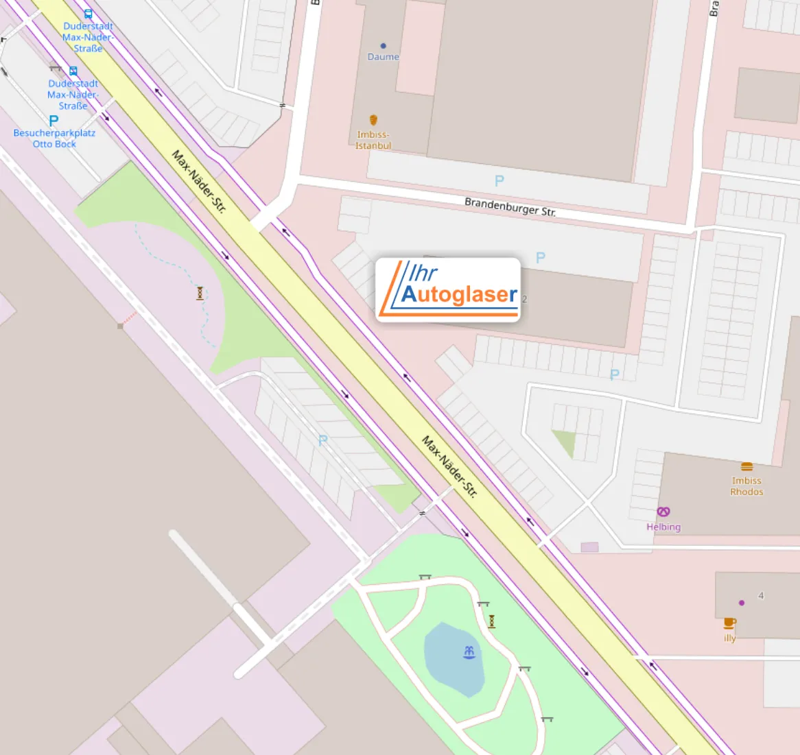 Kartenausschnitt: Lage der Filiale Duderstadt in Duderstadt