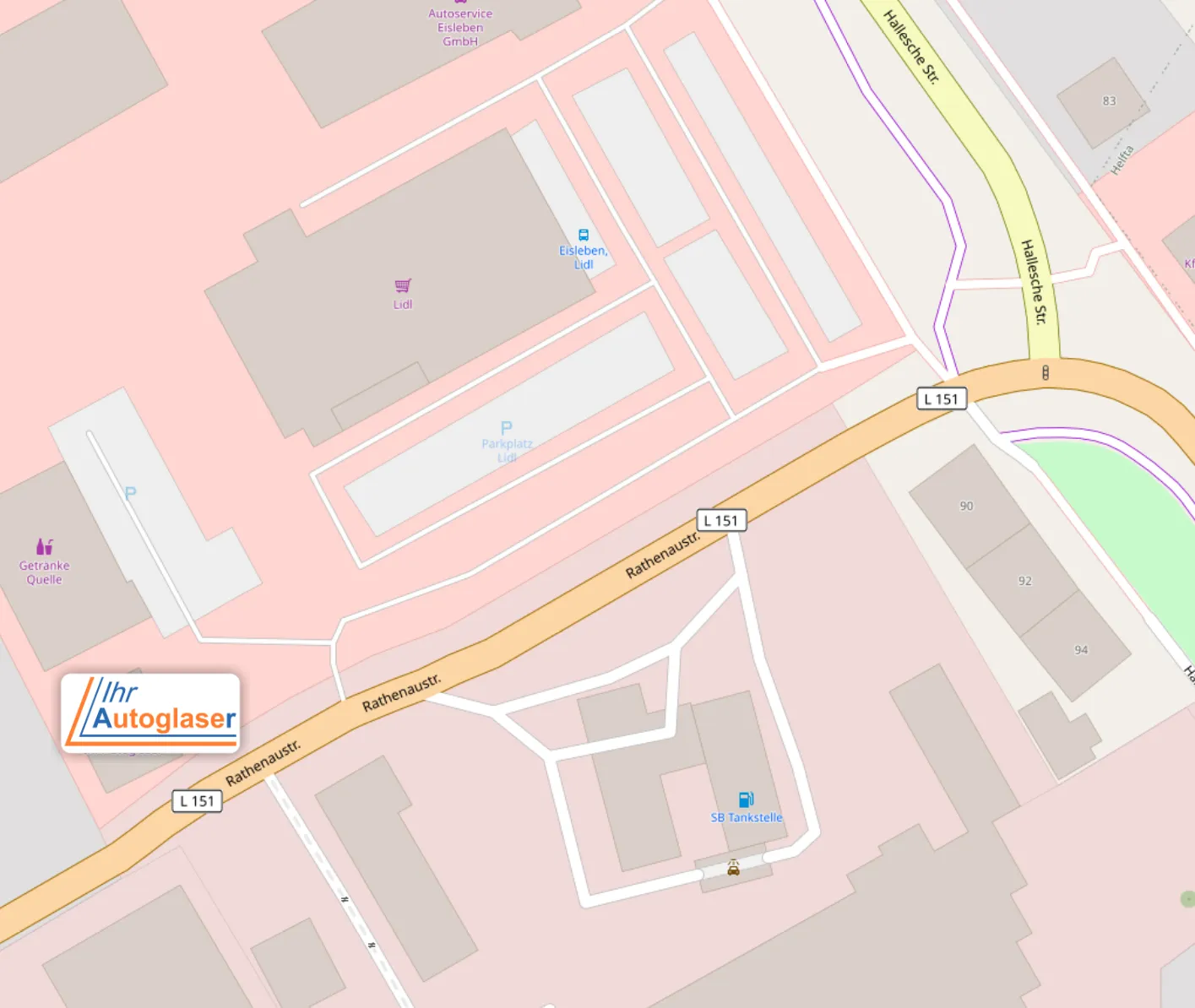 Kartenausschnitt: Lage der Filiale Eisleben in Lutherstadt Eisleben